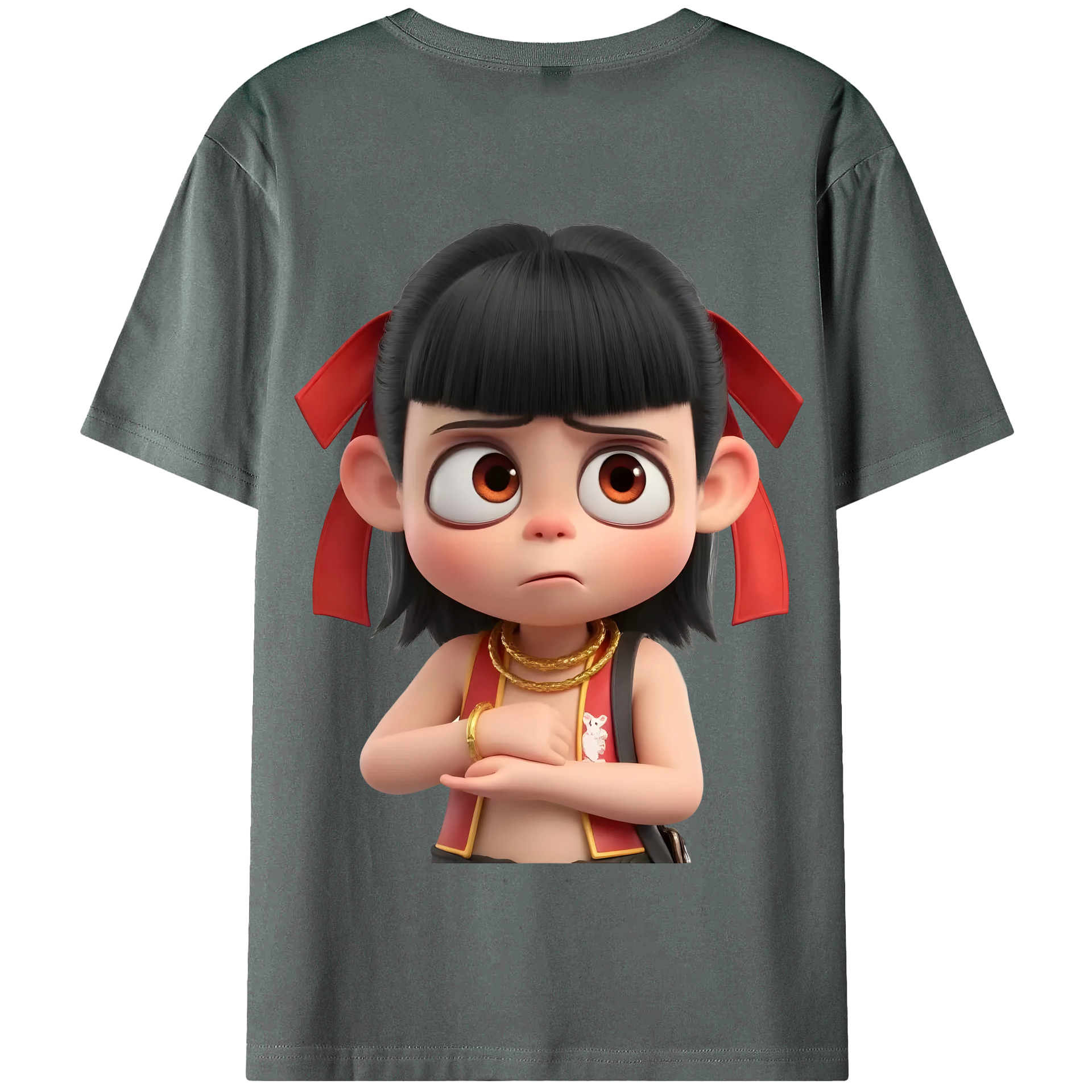 Ne Zha 2 ナタ 魔童の大暴れ 綿100％半袖Tシャツ（背面プリント）